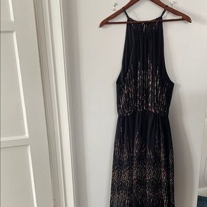 Forever 21 Black and Gold Maxi Dress size 0x